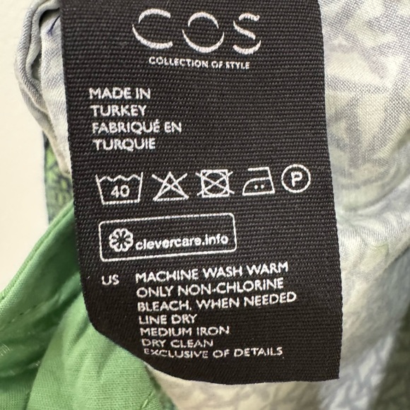 COS Green Pattern Cowl Neck Dress Size 8 - Picture 5 of 5